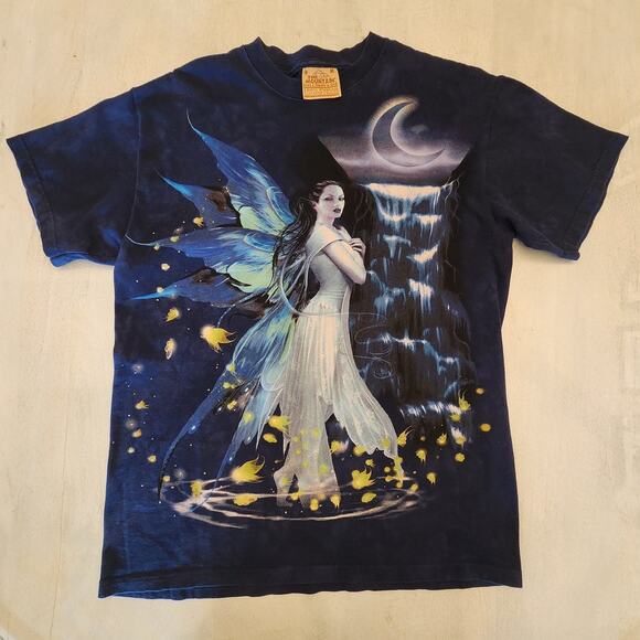 The Mountain Tops - The Mountain Vintage Blue Fairy Fantasy Mythic T-Shirt SZ Medium
